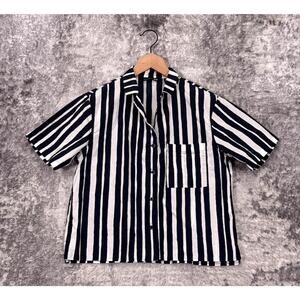 Uniqlo x Marimekko Top XS Womens Striped Boxy Button Down Shirt